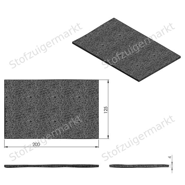 Microfiber - filter - zelfknip - 200x 125mm 4mm - universeel