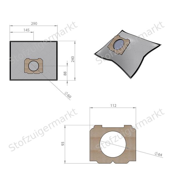 Economy XL - Microfiber - stofzuigerzakken - Aeg, Progress, Tornado - polybag