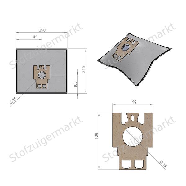 Economy XL - Microfiber - stofzuigerzakken - Miele, Otto, Weltstar - polybag