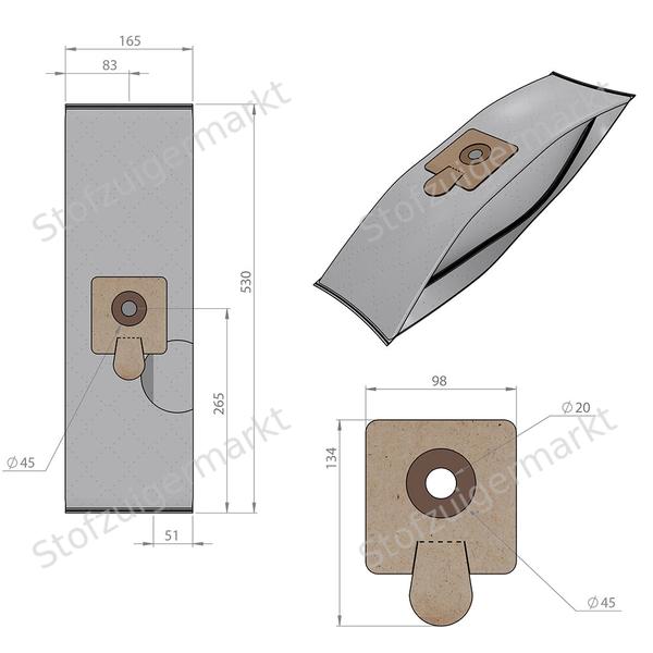 Microfiber - stofzuigerzakken - Soteco, Ecolab, Bluevac - polybag