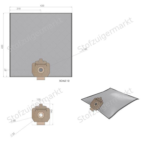 Microfiber - stofzuigerzakken - Taski, Wetrok, Gihbli - polybag