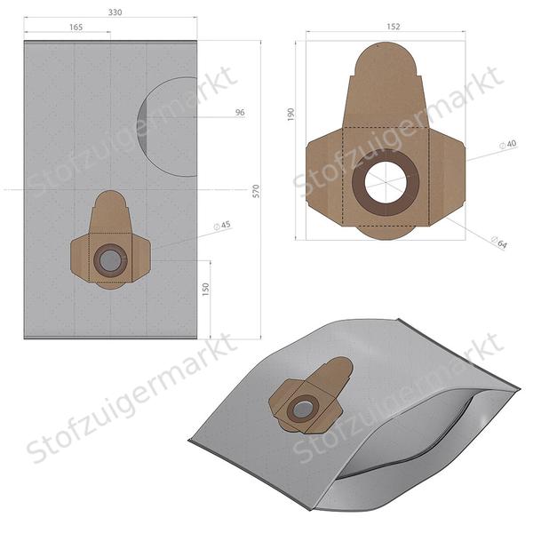 Microfiber - stofzuigerzakken - Einhell, Parkside - polybag