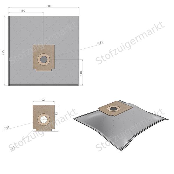 Microfiber - stofzuigerzakken - Bestron, SMC, Tristar - polybag