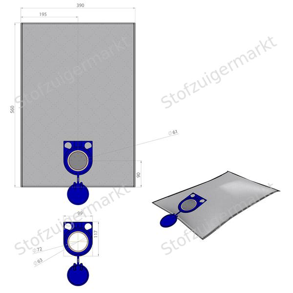 Microfiber - stofzuigerzakken - Aeg, Metabo, Starmix - polybag