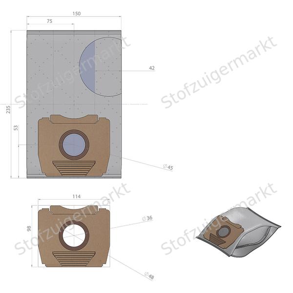 Microfiber - stofzuigerzakken - Aeg, Electrolux, Volta - polybag